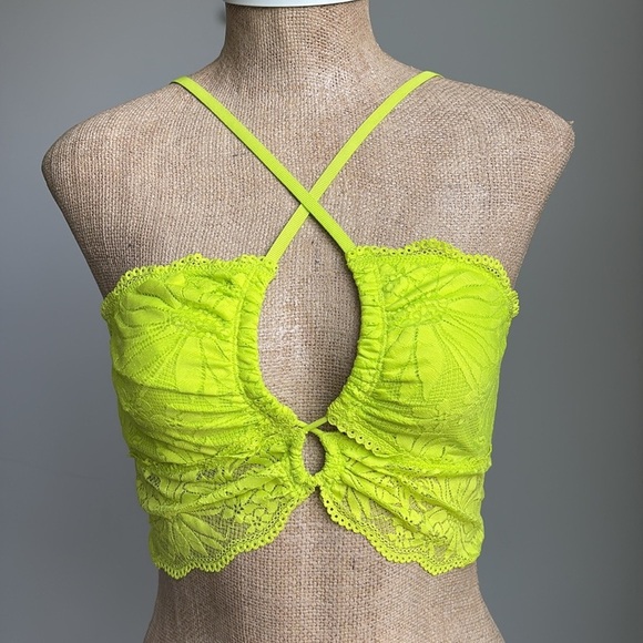 Aerie Hibiscus Lace Halter Bralette NEW! - Picture 1 of 4